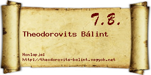 Theodorovits Bálint névjegykártya