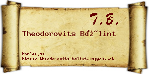 Theodorovits Bálint névjegykártya