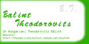 balint theodorovits business card